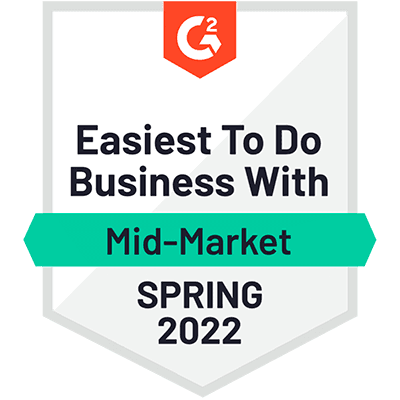 G2 Easiest to do business with mid-market - Spring 2022 - CINCEL